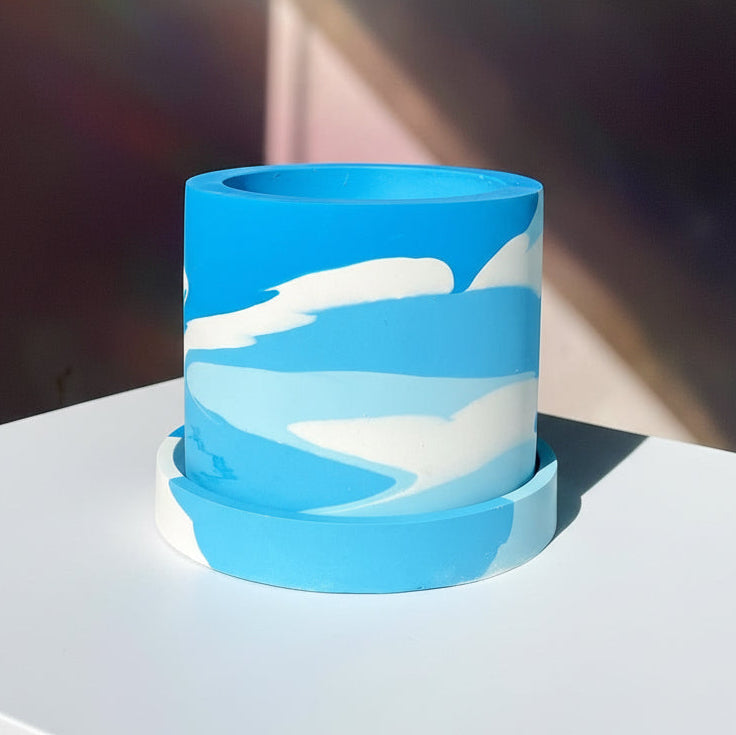 Groves Refillable Candle Pot - 
Blue Mix