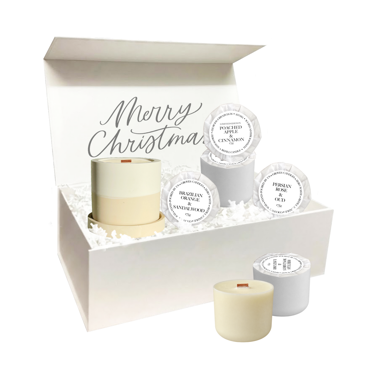 Groves Refillable Candles Christmas Gift Set