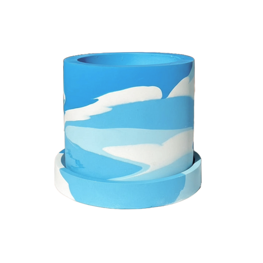 Groves Refillable Candle Pot - 
Blue Mix